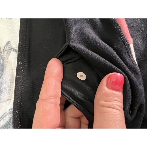 Lululemon Womens Black Elastic Waist Straight Leg Pull On Capri Leggings 8 - Picture 7 of 7